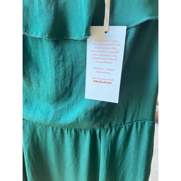 Modcloth Ruffled and Radiant Off-the-Shoulder Dress New With Tags Size S green - Picture 6 of 6